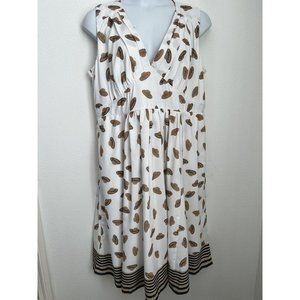 Wayward Fancies 2X-22  Brown Hat  Whimsical Print Midi Dress Sleeveless EUC